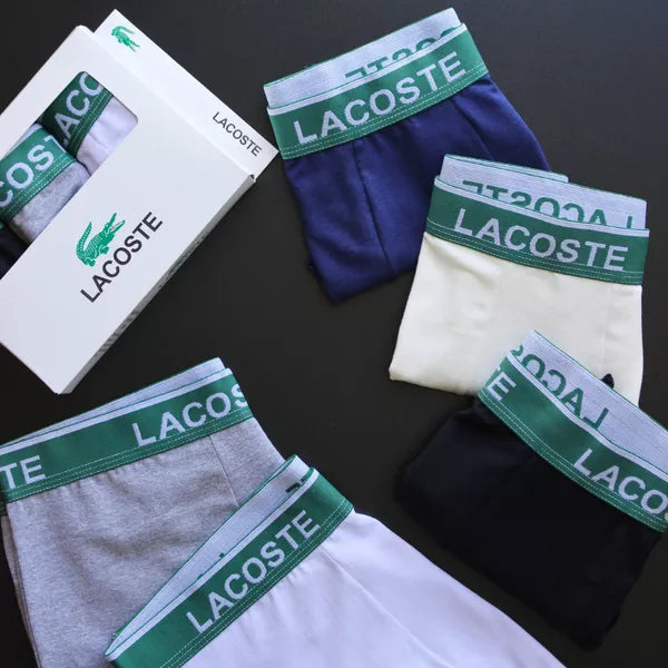 CUECA BOX MASCULINA LACOSTE - CÓS VERDE - CORES VARIADAS - PAGUE 3, LEVE 5