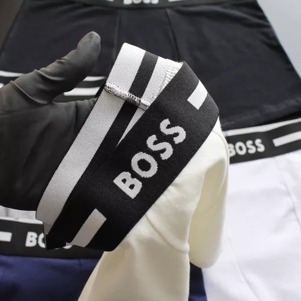 CUECA BOX MASCULINA BOSS - CÓS PRETO - CORES VARIADAS - PAGUE 3, LEVE 5
