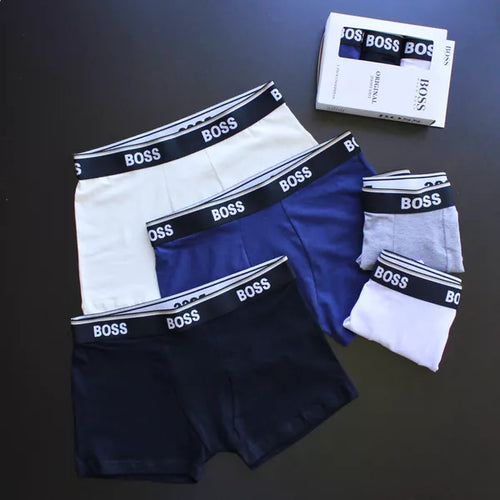CUECA BOX MASCULINA BOSS - CÓS AZUL E CORES VARIADAS - PAGUE 3, LEVE 5