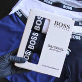 CUECA BOX MASCULINA BOSS - COMPRE 1, LEVE 3 - CÓS AZUL E CORES VARIADAS