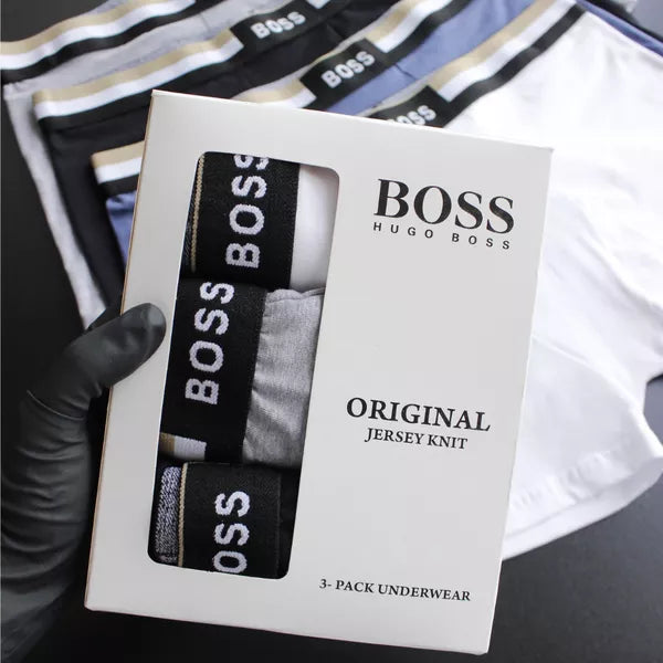 CUECA BOX MASCULINA BOSS - COMPRE 1, LEVE 3 - CORES VARIADAS