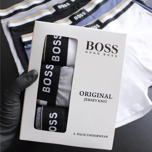 CUECA BOX MASCULINA BOSS - COMPRE 1, LEVE 3 - CORES VARIADAS