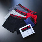 CUECA BOX MASCULINA H.BOSS - COMPRE 1, LEVE 3 - CORES VARIADAS - ESCR. VERMELHA