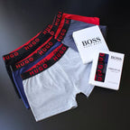 CUECA BOX MASCULINA H.BOSS - COMPRE 1, LEVE 3 - CORES VARIADAS - ESCR. VERMELHA