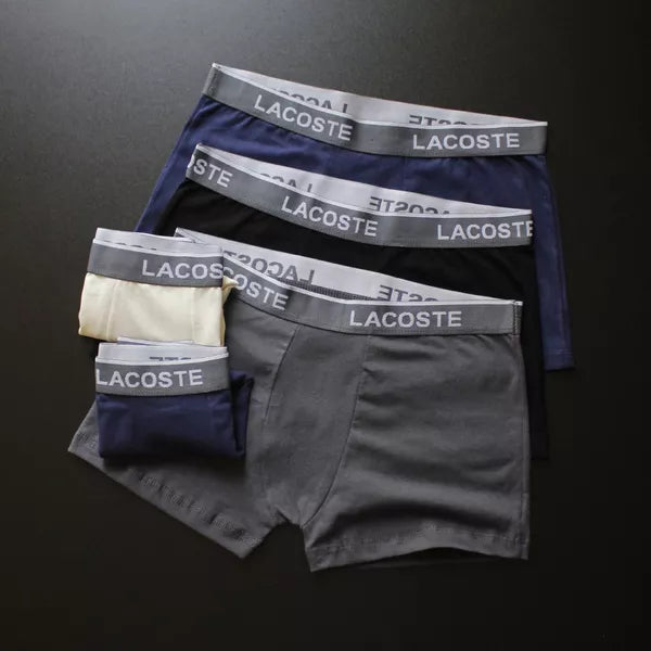CUECA BOX MASCULINA LACOSTE - CORES VARIADAS - CÓS CINZA - PAGUE 3, LEVE 5