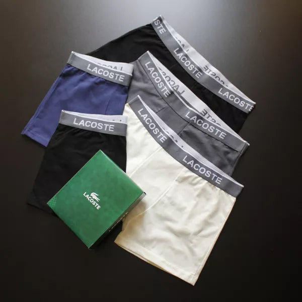 CUECA BOX MASCULINA LACOSTE - CORES VARIADAS - CÓS CINZA - PAGUE 3, LEVE 5