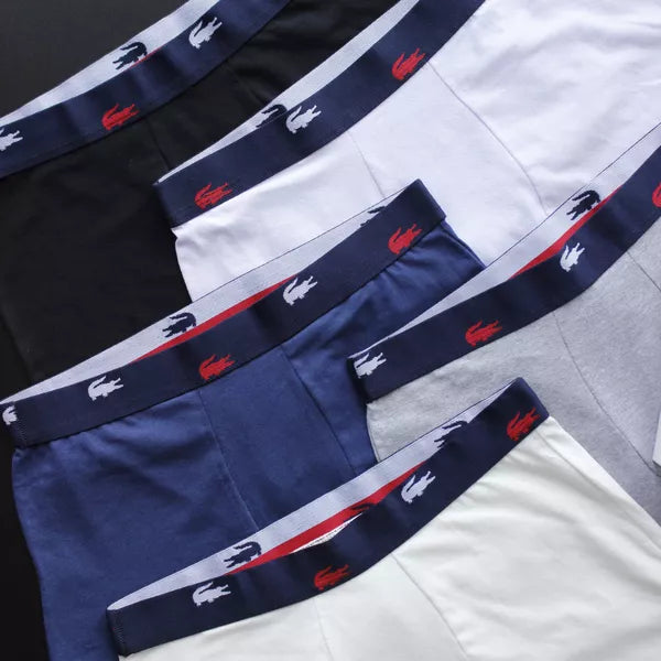 CUECA BOX MASCULINA LACOSTE - CÓS AZUL E CORES VARIADAS - PAGUE 3, LEVE 6
