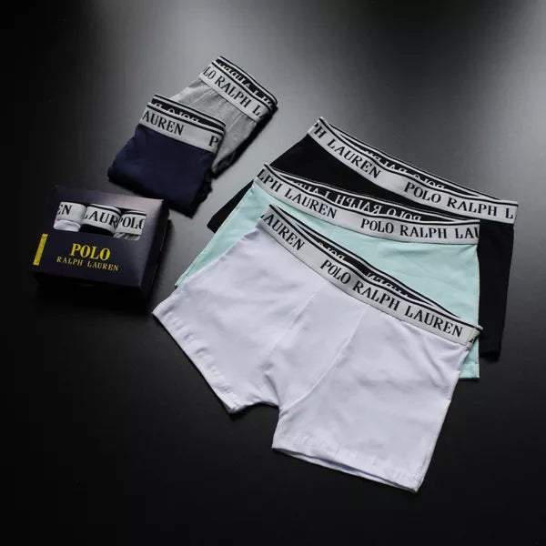 CUECA BOX MASCULINA RALPH LAUREN - COMPRE 1, LEVE 3 - CORES VARIADAS - CÓS BRANCO