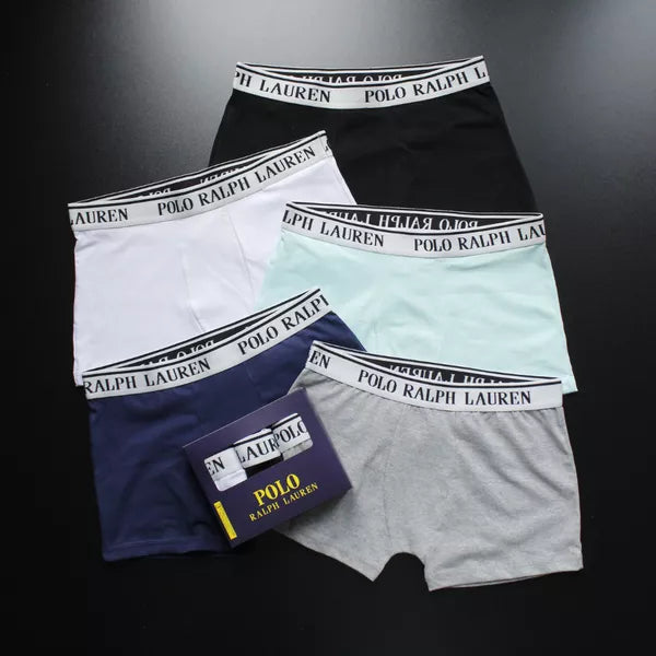 CUECA BOX MASCULINA RALPH LAUREN - COMPRE 1, LEVE 3 - CORES VARIADAS - CÓS BRANCO