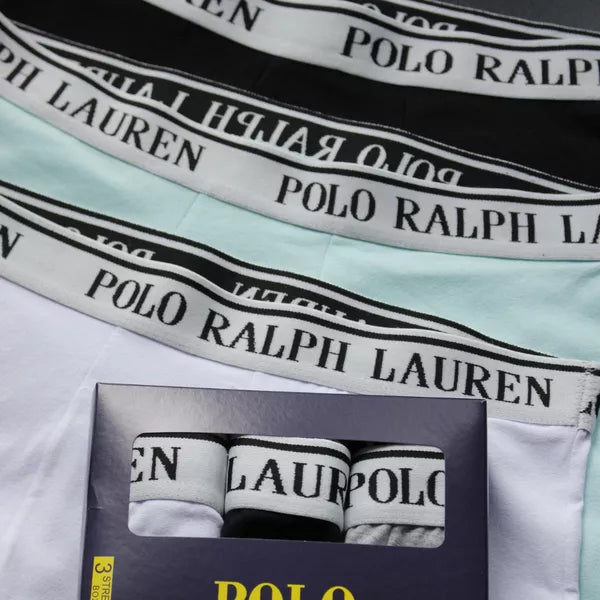 CUECA BOX MASCULINA RALPH LAUREN - CORES VARIADAS - CÓS BRANCO - PAGUE3, LEVE 5