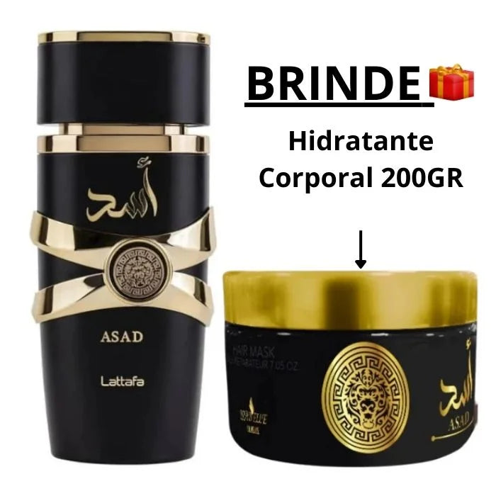 Perfume Árabe Asad Lattafa (100ml) + Hidratante Corporal Grátis - (Compre Mais, Pague Menos)