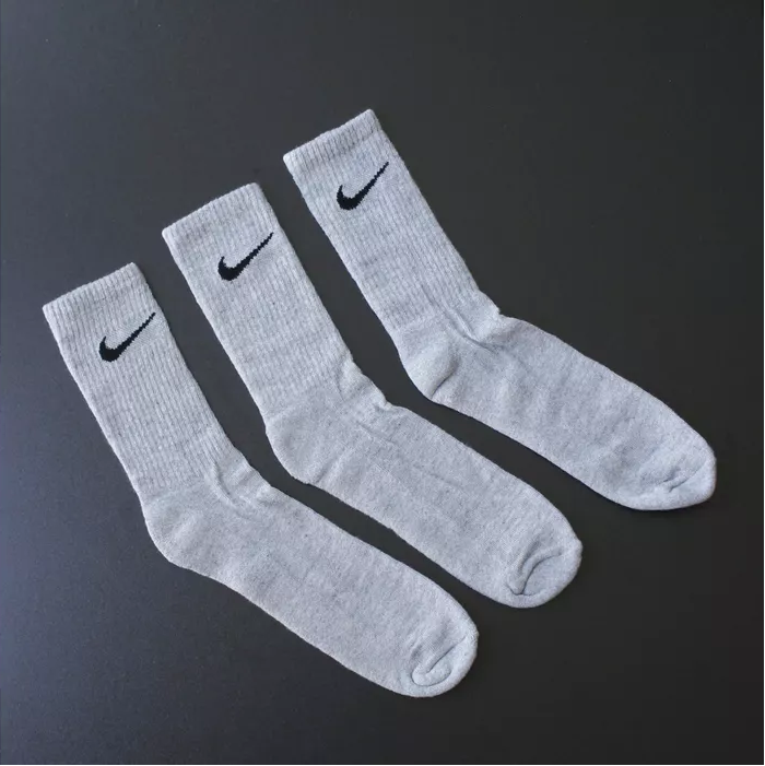 MEIA CANO ALTO NIKE - 3 PARES - CORES VARIADAS