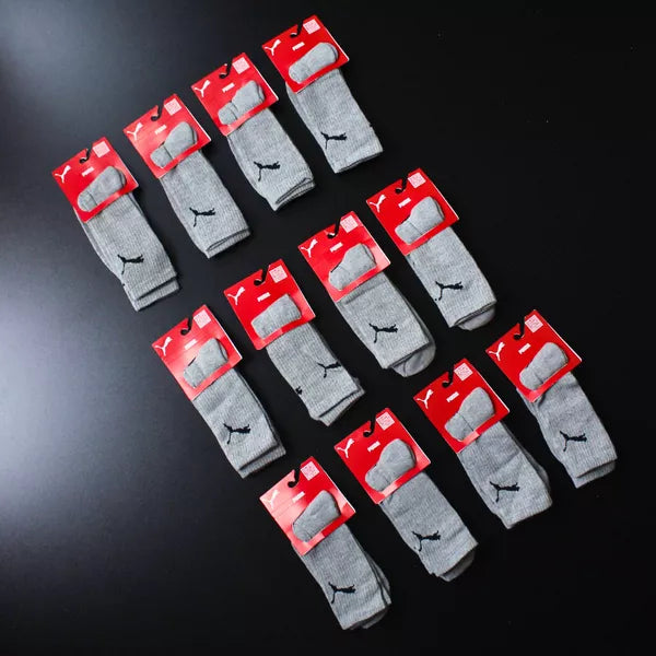 MEIA CANO ALTO PUMA - 3 PARES - CORES VARIADAS