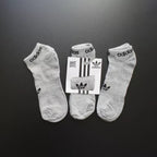 MEIA SOQUETE ADIDAS - 3 PARES - CORES VARIADAS