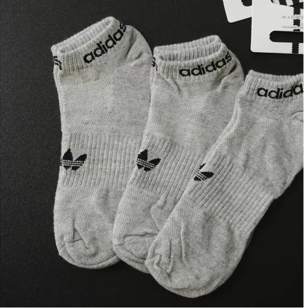 MEIA SOQUETE ADIDAS - 3 PARES - CORES VARIADAS